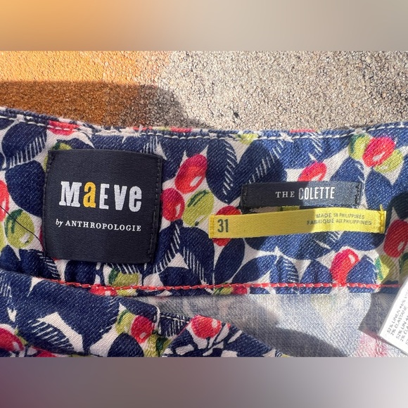 Anthropologie Maeve COLETTE WIDE LEG olives print Pants 31 Large - Picture 7 of 8